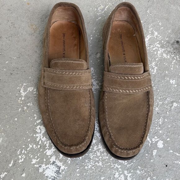 John Varvatos sandstone suede slippers main image 3